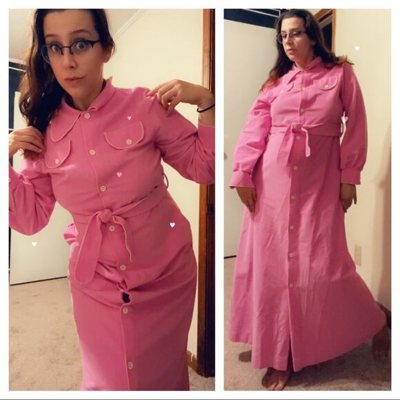 70s bubblegum duster robe - Picture 2 of 8